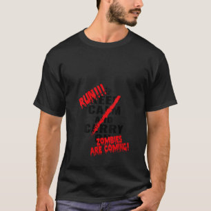 Camiseta Mulheres Zombies estão vindo Manter Calma e Carreg