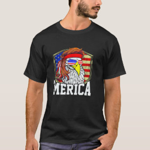 Camiseta Mullet Eagle Bald Eagle Engraçado 4 de julho, Sequ