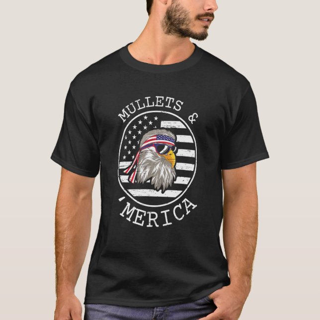 Camiseta Mullets e Merica por um pequeno estilo de cabelo d (Frente)