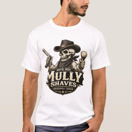 Camiseta Mully Shaves – Design de Barbeiro Fora da Lei