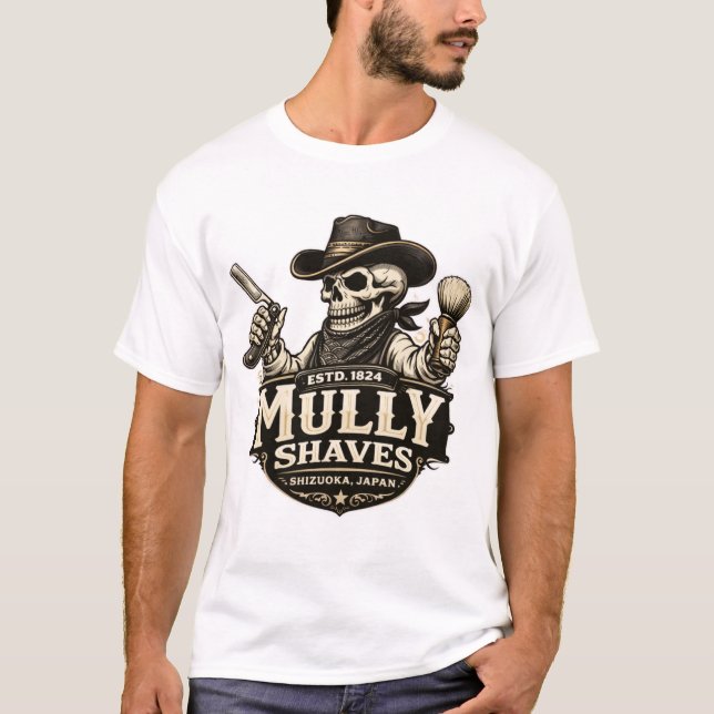 Camiseta Mully Shaves – Outlaw Barber Design (Frente)