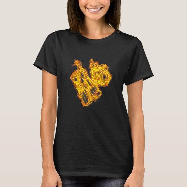 Camiseta Multas E Óculos De Mergulhamento De Fogo Scuba (Frente)