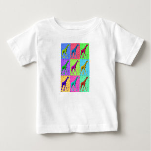 Camiseta Multi-Cor de passeio do girafa de Popart do pop