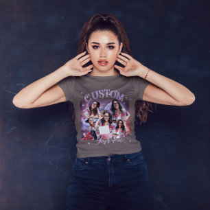 Camiseta Multi Foto Personalizada, Bootleg Retro Vintage Po