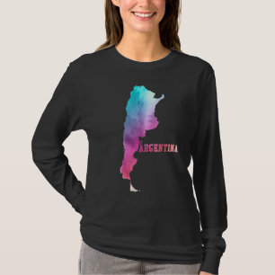Camiseta Multicolor Watercolor Argentina Mapeia Artwares Di
