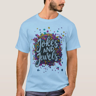 Camiseta multicoloração "Piadas e joias"