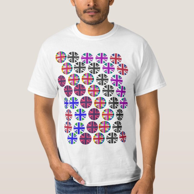 Camiseta multicolorida Union Jacks/Flags (Frente)