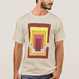 Camiseta Multicor do Abstrato retângulo (estilo 70s)