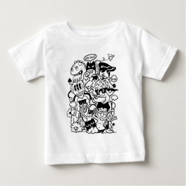 Camiseta Multidão de Personagens de Desenho Estranhos