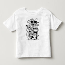 Camiseta Multidão de Personagens de Desenhos Animados Excên