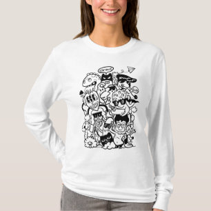 Camiseta Multidão de Personagens de Desenhos Animados Excên