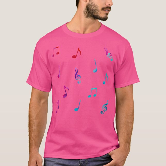 Camiseta Multipack de Notas Musicais Aquarela Arco-íris (12 (Frente)
