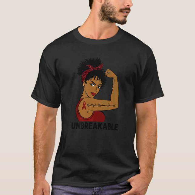 Camiseta Múltiplas Mulheres Negras Guerreiras de Mieloma In (Frente)