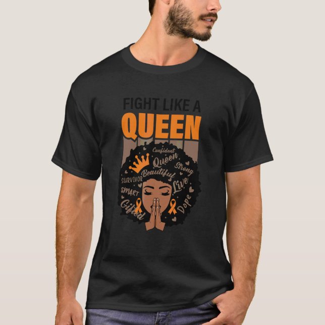 Camiseta Multiple Sclerosis Awareness  Fight Like A Queen (Frente)
