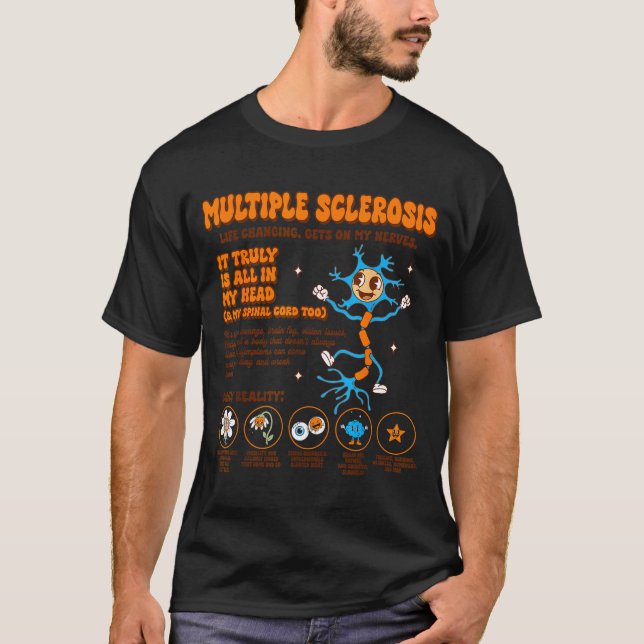 Camiseta Multiple Sclerosis Awareness Gets On My Nerves Ms  (Frente)