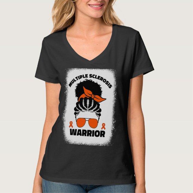 Camiseta Multiple Sclerosis Warrior For Afro Black Women Ms (Frente)