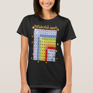 Camiseta Multiplicação Quadrada Diversão De Mesa Gráfico De