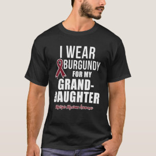Camiseta Múltiplo Mieloma Eu Visto Borgonha Para Meu Avô