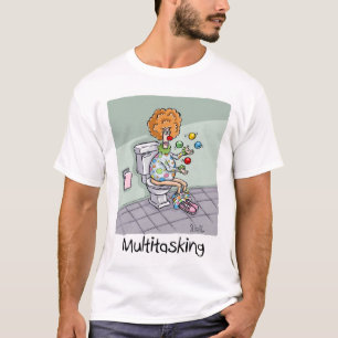 Camiseta Multitarefa engraçada malabarizando cartões e pr