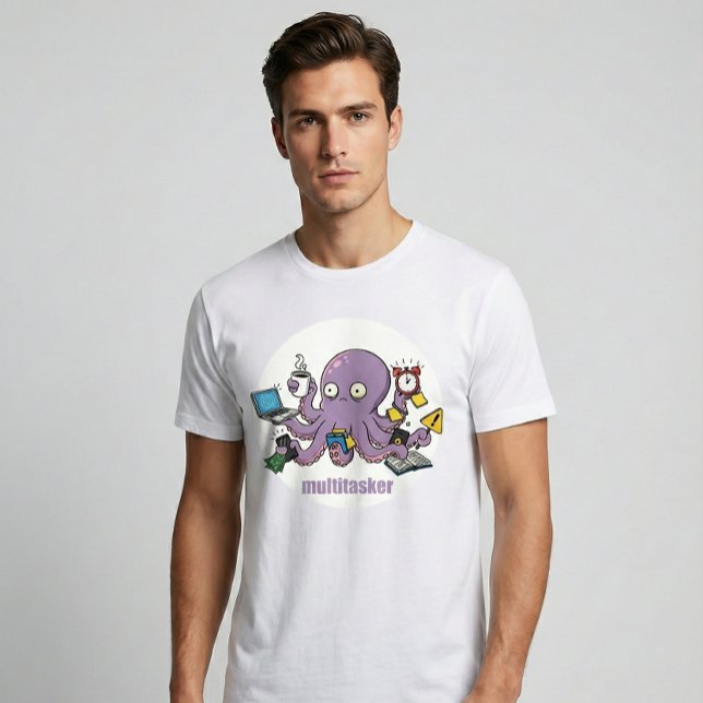 Camiseta Multitasker – Funny Chaotic Octopus Dark Humor  (Criador carregado)