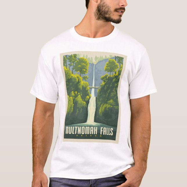 Camiseta Multnomah Falls | Oregon (Frente)