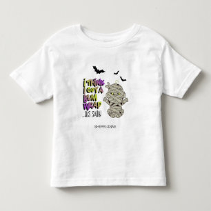 Camiseta Múmia Bebê Verde Enfaixada de Halloween ID683