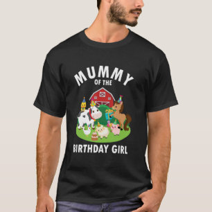 Camiseta Múmia da Menina do Aniversário Animais da Fazenda 