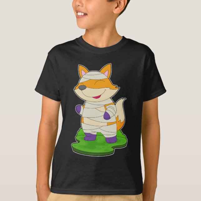 Camiseta Múmia de Halloween de Raposa (Frente)