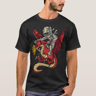 Camiseta Múmia Montando Dragão Halloween