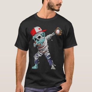 Camiseta Múmia Zumbi Dabbing de Beisebol de Halloween de Be