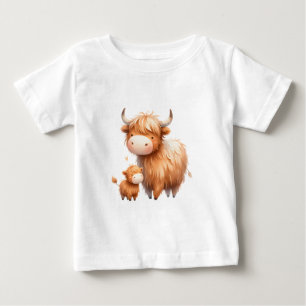 Camiseta Mummy e Eu-Vaca das Terras Altas