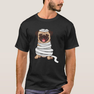 Camiseta Mummy Pug Cute Dog Halloween Pug O Ween