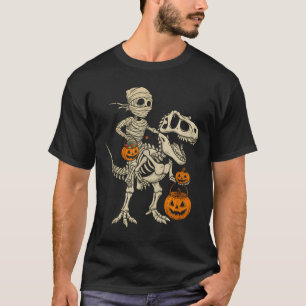 Camiseta Mummy Skeleton Andando Dinossauro T Rex Crianças H