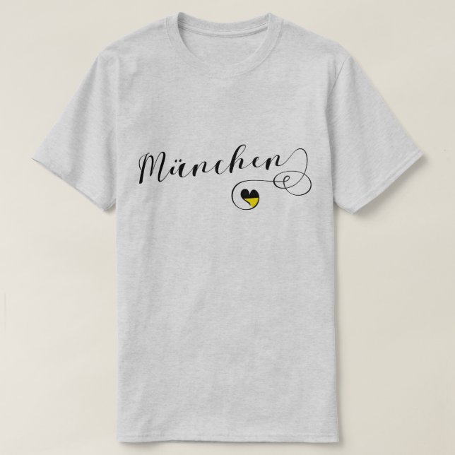 Camiseta München Heart, Love Munique Bavaria (Frente do Design)