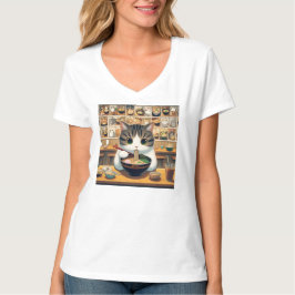 Camiseta Munchkin Cat Eating Ramen