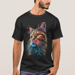 Camiseta Munchkin Gráfico Colorido Pai de Gato Mãe Mulheres