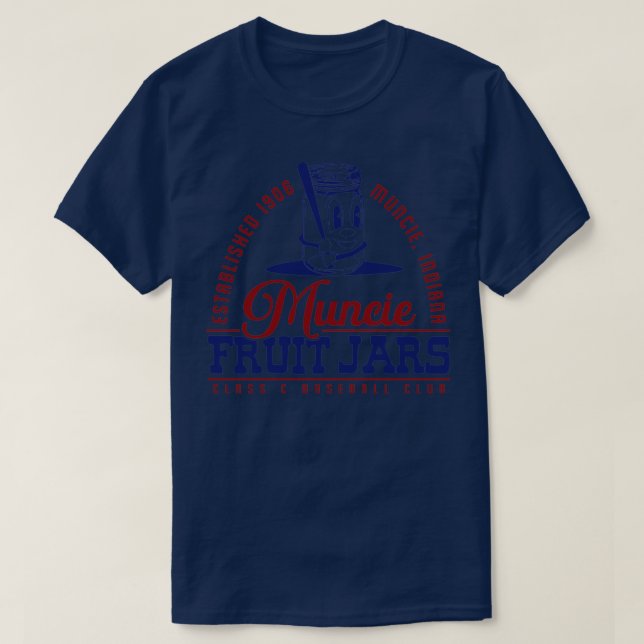 Camiseta Muncie Fruta Jars Baseball (Frente do Design)