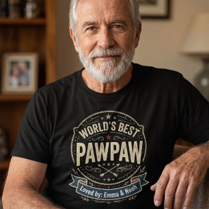 Camiseta Mundial Vintage Melhor Pawpaw Nomes Personalizados