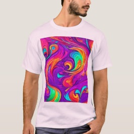 Camiseta Mundo Colorido: Padrões Fluidos