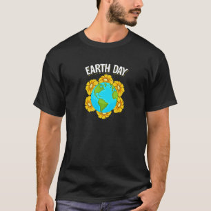 Camiseta Mundo de Girassóis Fofos Dia da Terra Dia da Árvor