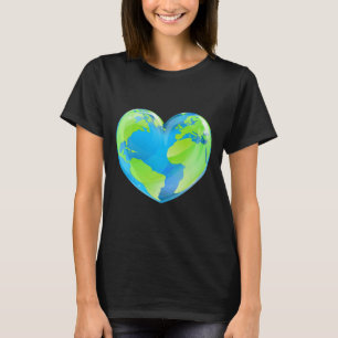 Camiseta Mundo do Coração do Coração do Dia da Terra