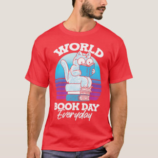 Camiseta Mundo do Leitor de Gatos do Dia Mundial do Livro