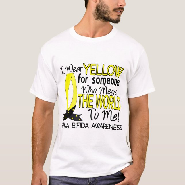 Camiseta Mundo dos meios a mim 1 Spina Bifida (Frente)