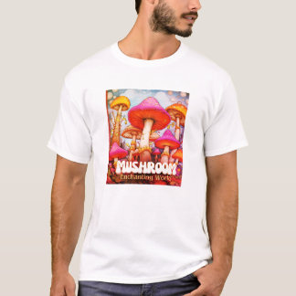 Camiseta Mundo Encantador de Cogumelos um SS Preto