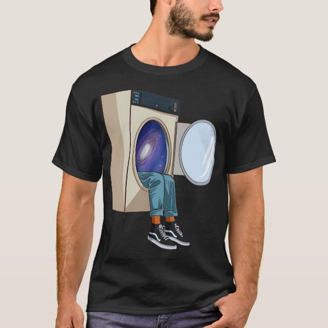 Camiseta Mundo Espacial Em Washer (Frente)