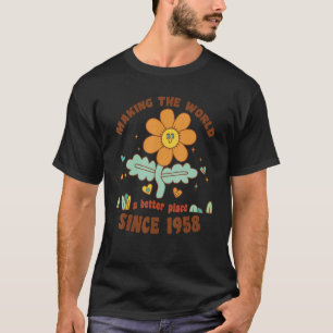 Camiseta Mundo fazer: Melhor Lugar Desde 1958 Aniversário C