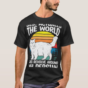 Camiseta Mundo Gira em Torno do Gato Persa Dono de Gatos G