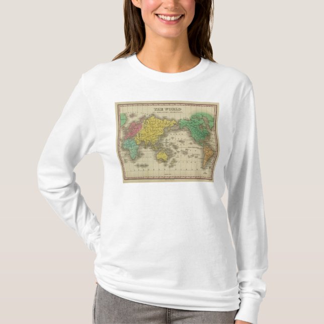 Camiseta Mundo na projeção de Mercator (Frente)