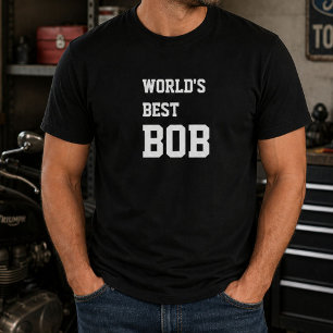 Camiseta Mundo Personalizado Divertido Melhor Bob Aniversár