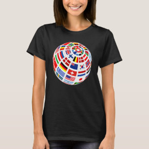 Camiseta Mundo sinaliza os países do mundo